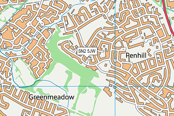 SN2 5JW map - OS VectorMap District (Ordnance Survey)