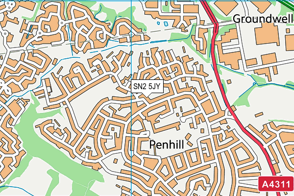 SN2 5JY map - OS VectorMap District (Ordnance Survey)