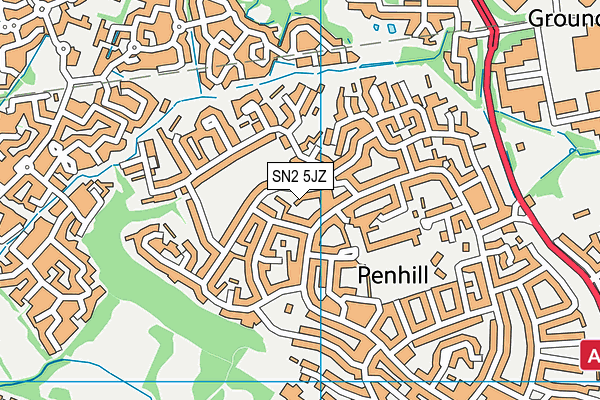 SN2 5JZ map - OS VectorMap District (Ordnance Survey)