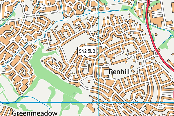 SN2 5LB map - OS VectorMap District (Ordnance Survey)