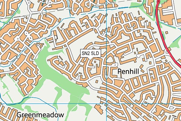 SN2 5LD map - OS VectorMap District (Ordnance Survey)