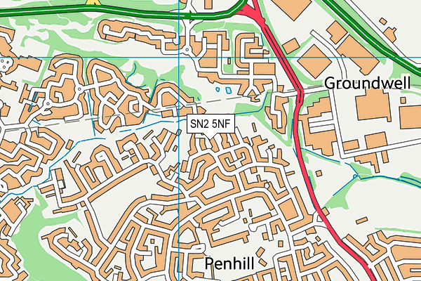 SN2 5NF map - OS VectorMap District (Ordnance Survey)