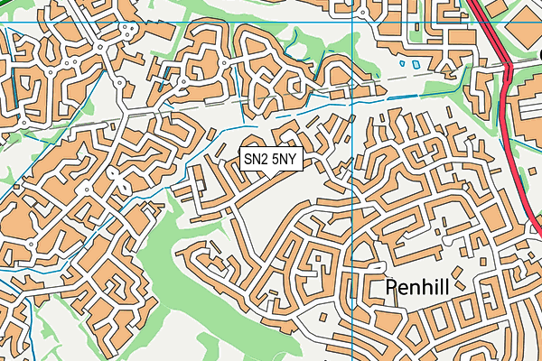 SN2 5NY map - OS VectorMap District (Ordnance Survey)