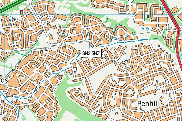SN2 5NZ map - OS VectorMap District (Ordnance Survey)