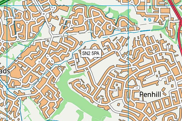 SN2 5PA map - OS VectorMap District (Ordnance Survey)