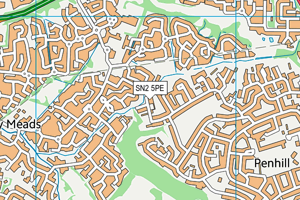 SN2 5PE map - OS VectorMap District (Ordnance Survey)