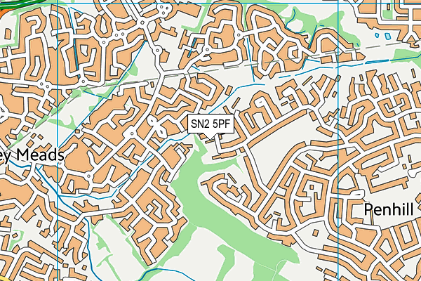 SN2 5PF map - OS VectorMap District (Ordnance Survey)