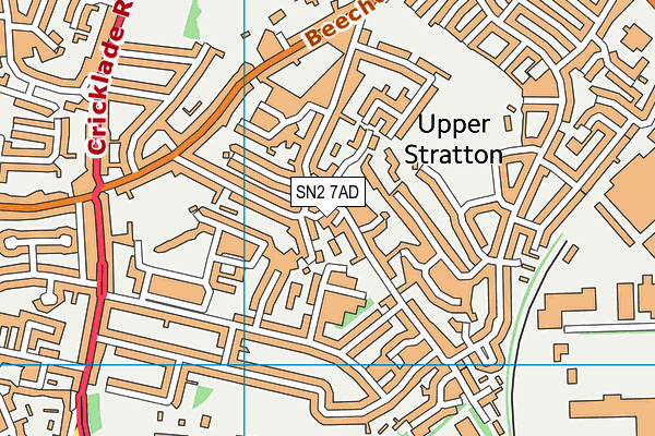 SN2 7AD map - OS VectorMap District (Ordnance Survey)