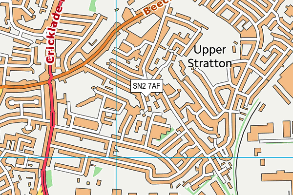 SN2 7AF map - OS VectorMap District (Ordnance Survey)