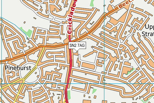 SN2 7AG map - OS VectorMap District (Ordnance Survey)