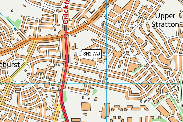 SN2 7AJ map - OS VectorMap District (Ordnance Survey)