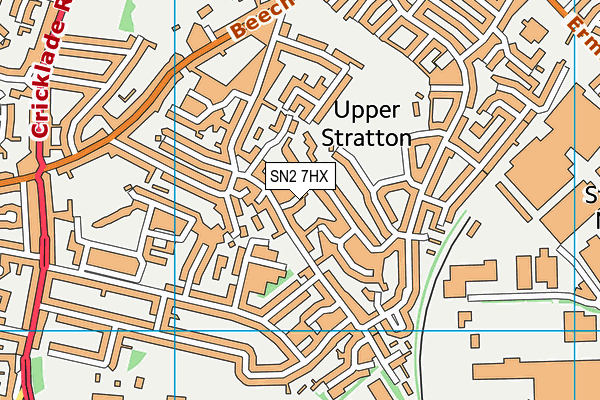SN2 7HX map - OS VectorMap District (Ordnance Survey)