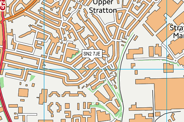 SN2 7JE map - OS VectorMap District (Ordnance Survey)