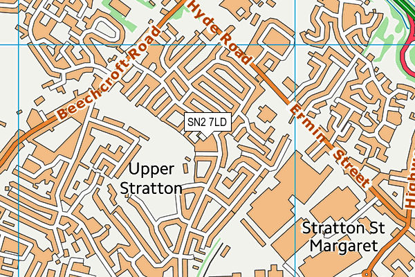 SN2 7LD map - OS VectorMap District (Ordnance Survey)