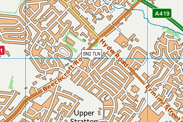 SN2 7LN map - OS VectorMap District (Ordnance Survey)