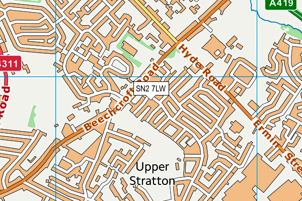 SN2 7LW map - OS VectorMap District (Ordnance Survey)