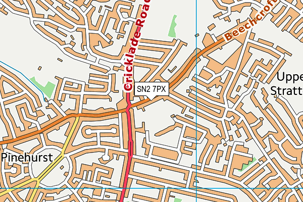 SN2 7PX map - OS VectorMap District (Ordnance Survey)