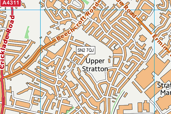 SN2 7QJ map - OS VectorMap District (Ordnance Survey)