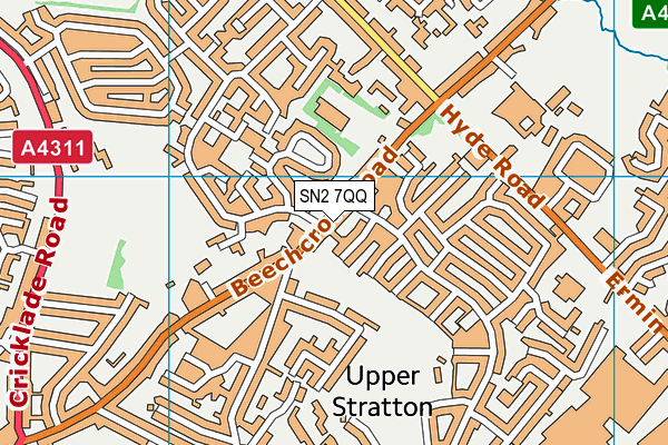 SN2 7QQ map - OS VectorMap District (Ordnance Survey)