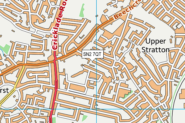 SN2 7QT map - OS VectorMap District (Ordnance Survey)