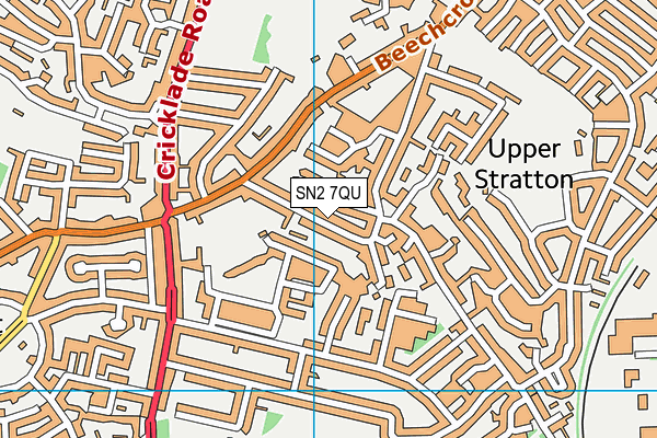 SN2 7QU map - OS VectorMap District (Ordnance Survey)