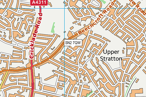 SN2 7QW map - OS VectorMap District (Ordnance Survey)