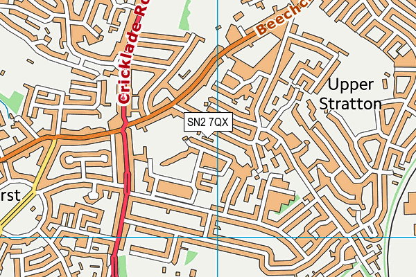 SN2 7QX map - OS VectorMap District (Ordnance Survey)