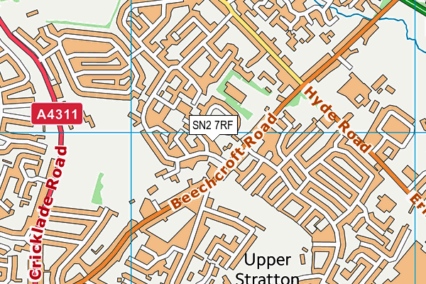 SN2 7RF map - OS VectorMap District (Ordnance Survey)