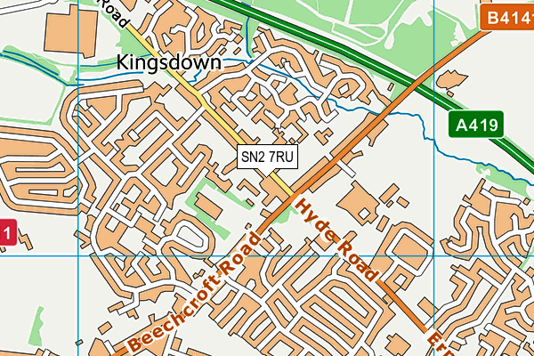 SN2 7RU map - OS VectorMap District (Ordnance Survey)