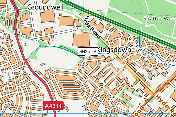 SN2 7TB map - OS VectorMap District (Ordnance Survey)