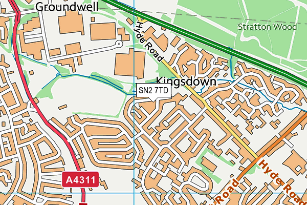 SN2 7TD map - OS VectorMap District (Ordnance Survey)