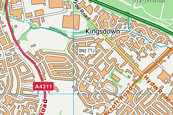 SN2 7TJ map - OS VectorMap District (Ordnance Survey)