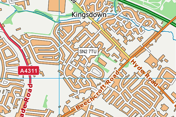 SN2 7TU map - OS VectorMap District (Ordnance Survey)