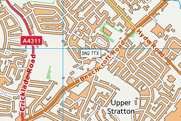 SN2 7TX map - OS VectorMap District (Ordnance Survey)