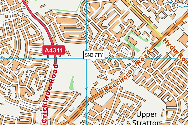 SN2 7TY map - OS VectorMap District (Ordnance Survey)