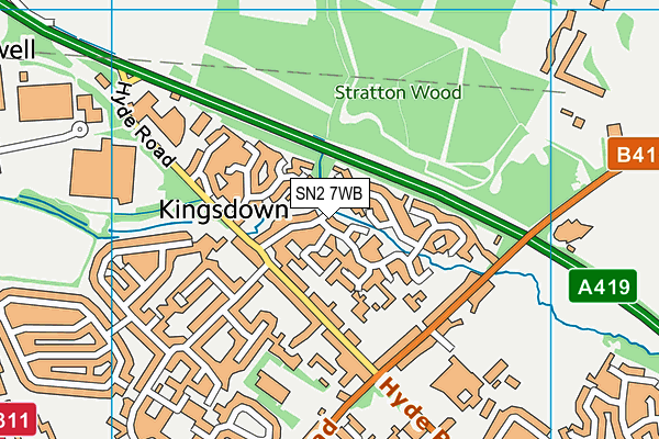 SN2 7WB map - OS VectorMap District (Ordnance Survey)