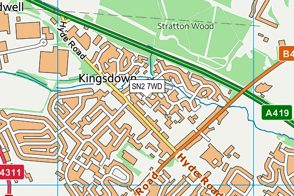 SN2 7WD map - OS VectorMap District (Ordnance Survey)