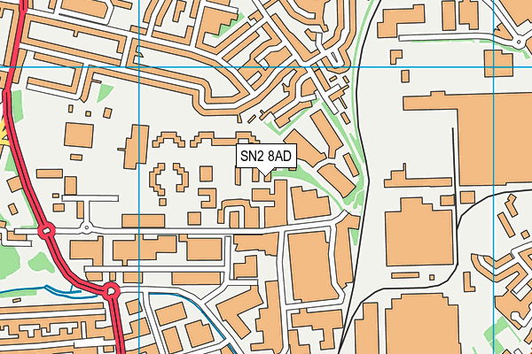 SN2 8AD map - OS VectorMap District (Ordnance Survey)