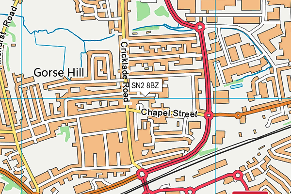 Gorse Hill Primary School map (SN2 8BZ) - OS VectorMap District (Ordnance Survey)
