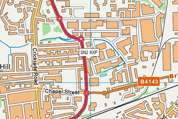 SN2 8XP map - OS VectorMap District (Ordnance Survey)