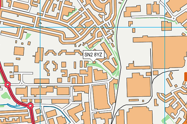SN2 8YZ map - OS VectorMap District (Ordnance Survey)