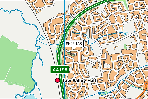 SN25 1AB map - OS VectorMap District (Ordnance Survey)