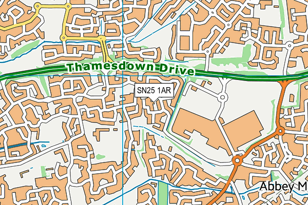 SN25 1AR map - OS VectorMap District (Ordnance Survey)