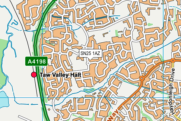 SN25 1AZ map - OS VectorMap District (Ordnance Survey)