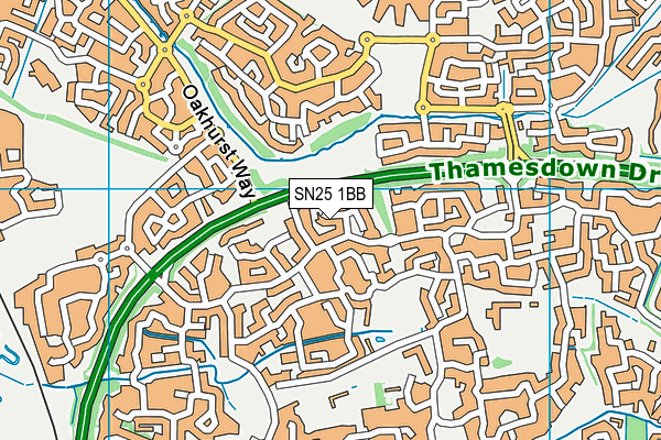 SN25 1BB map - OS VectorMap District (Ordnance Survey)
