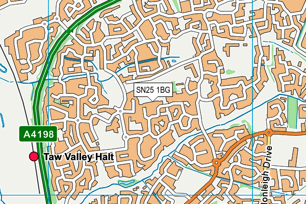 SN25 1BG map - OS VectorMap District (Ordnance Survey)