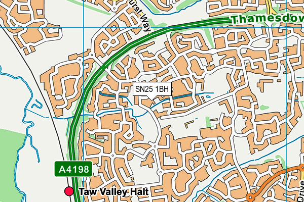 SN25 1BH map - OS VectorMap District (Ordnance Survey)