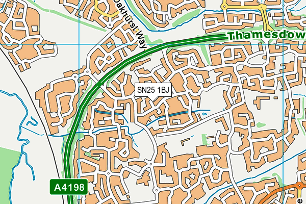 SN25 1BJ map - OS VectorMap District (Ordnance Survey)