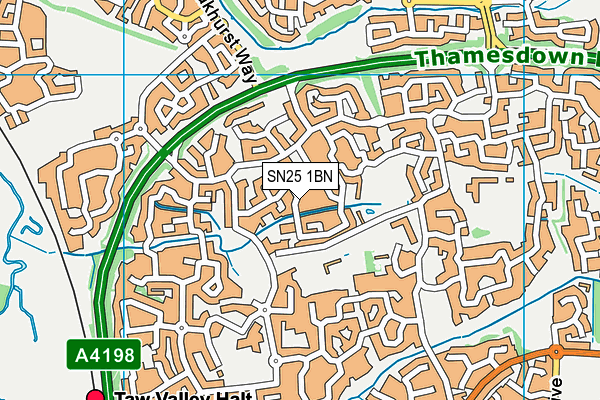 SN25 1BN map - OS VectorMap District (Ordnance Survey)