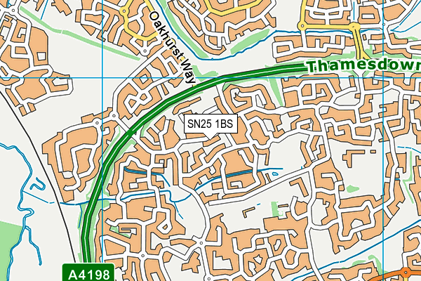 SN25 1BS map - OS VectorMap District (Ordnance Survey)